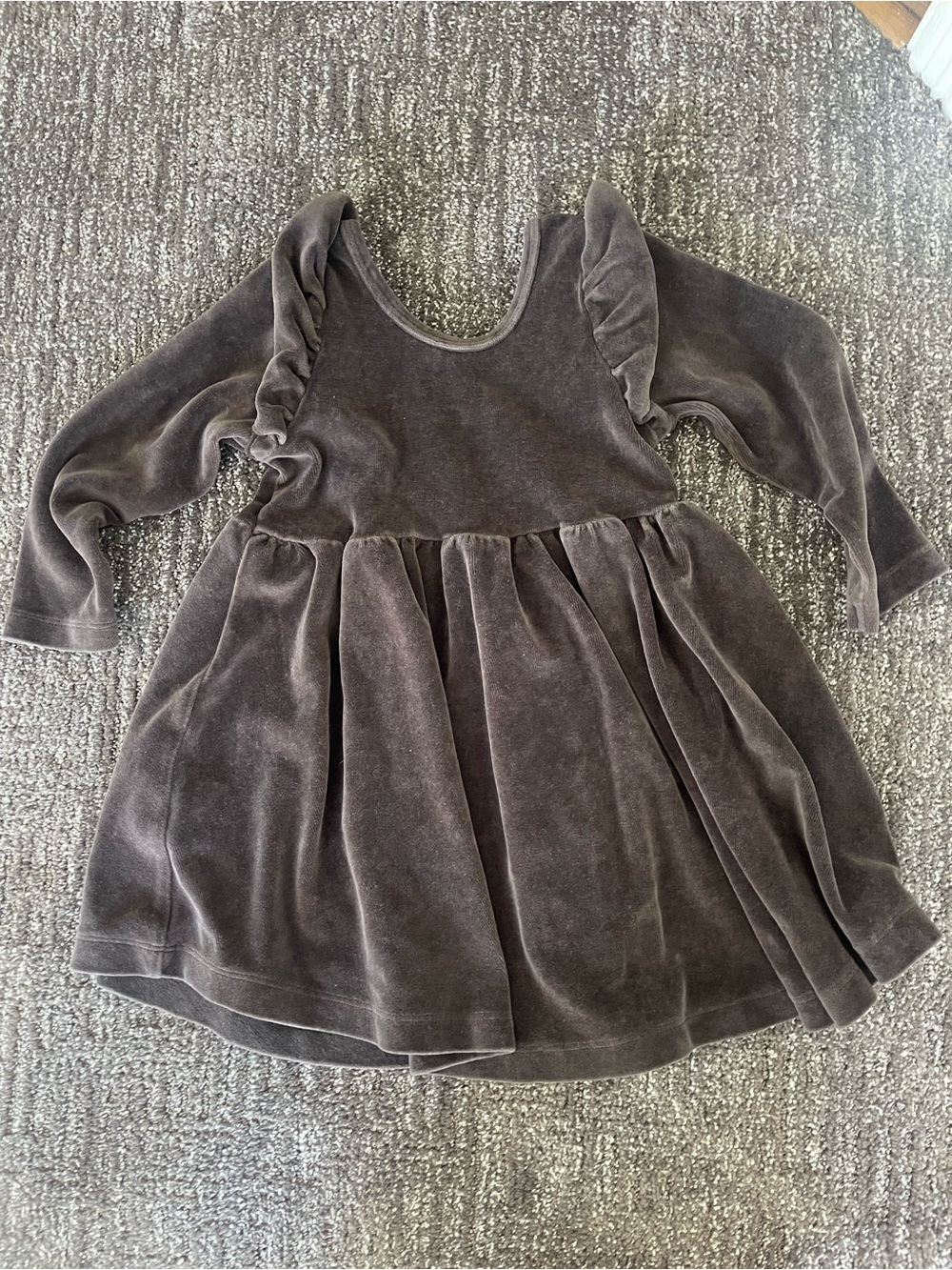 Monica + Andy Velvet Long-Sleeve Kids Dress